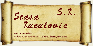 Staša Kuculović vizit kartica